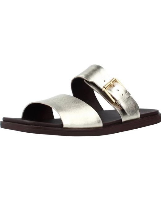 Clarks Sliders in het White