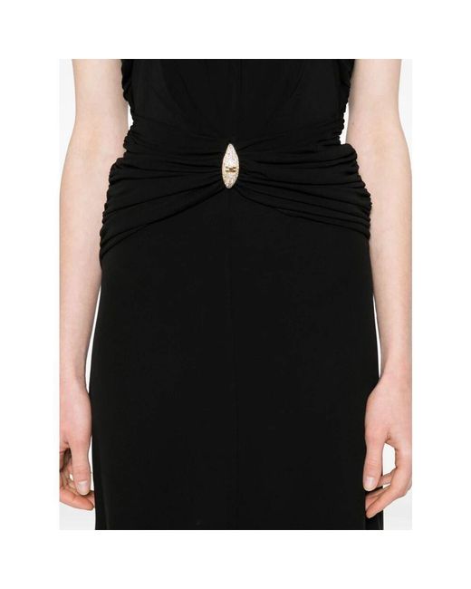 Midi Dresses Elisabetta Franchi de color Black