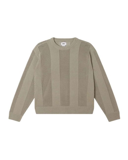 Obey Gray Round-Neck Knitwear for men