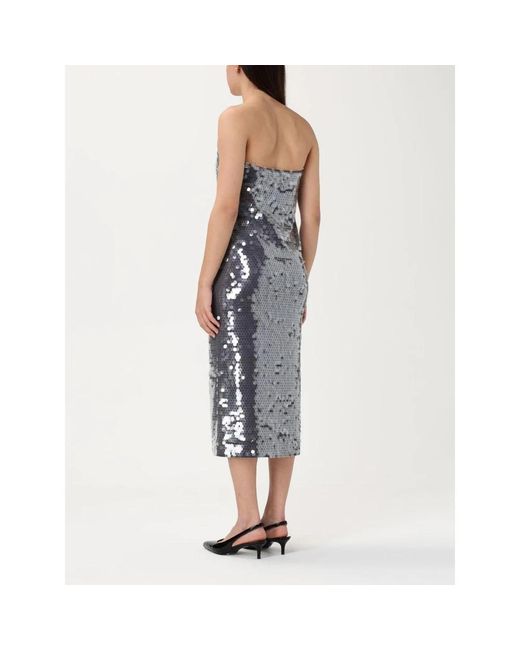 Sportmax Zwarte Sequin Ombre Midi Jurk in het Blue