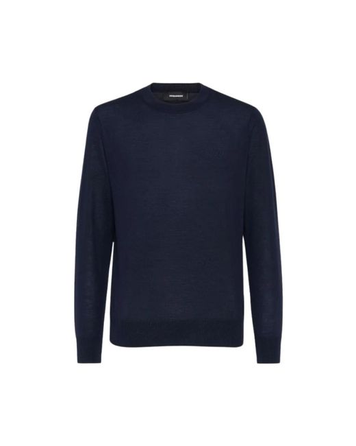 Round-Neck Knitwear DSquared² de hombre de color Blue