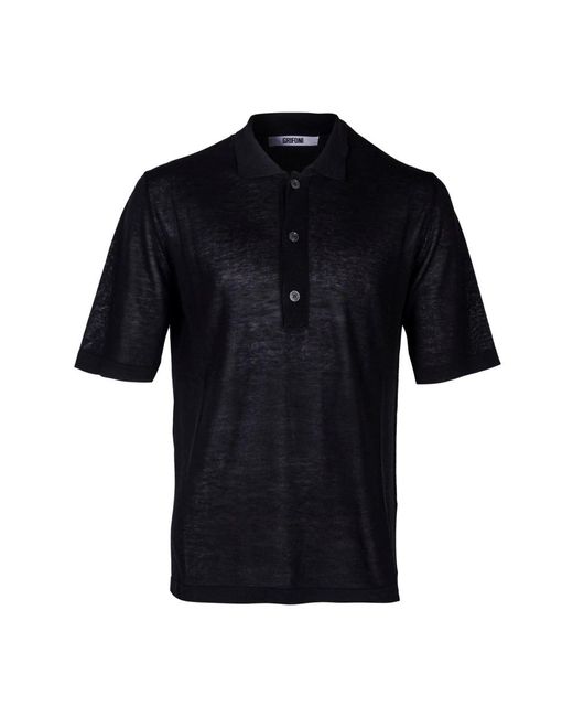 Mauro Grifoni Black Polo Shirts for men