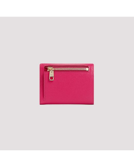 Dolce & Gabbana Pink Leather French Flap Wallet