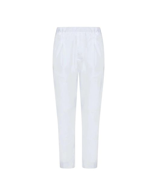 Pantaloni in cotone bianco con pinces di Low Brand in White da Uomo