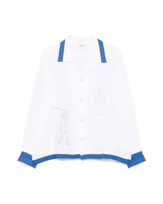 Bode Overhemden ,Wit ,Long Sleeve Shirt in het Blue voor heren