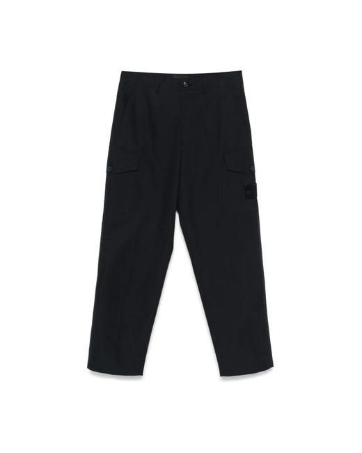 Stone Island Black Straight Trousers for men
