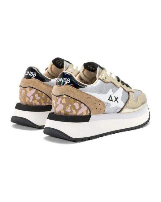 Sun 68 Metallic Sneakers