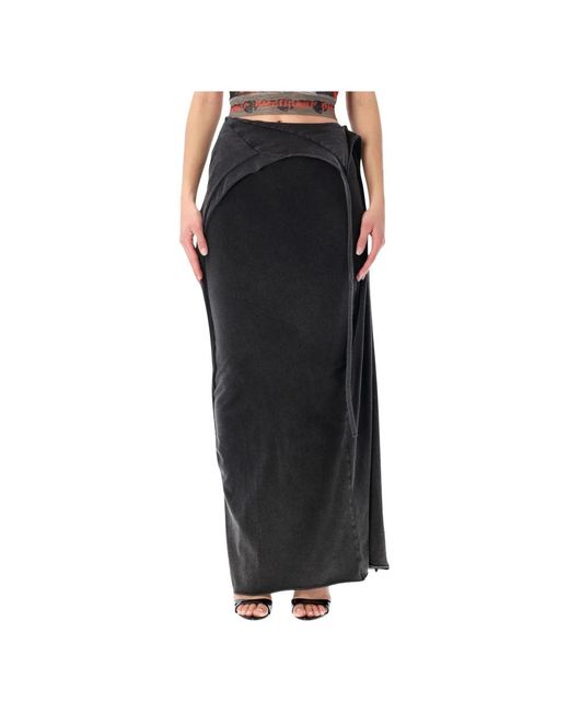OTTOLINGER Rokken ,Zwart ,Slitted Maxy Skirt in het Black