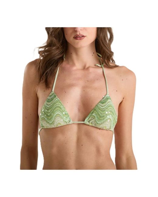 Mc2 Saint Barth Leah Verstelbare Driehoek Bikini Top in het Green