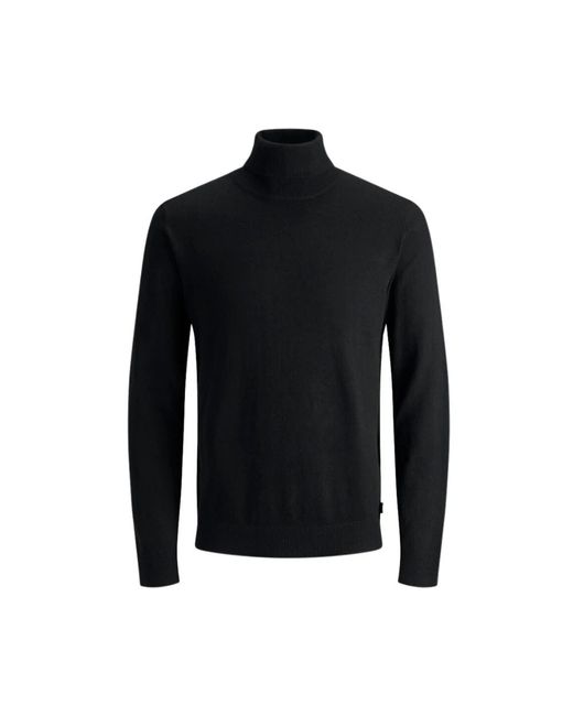 Jack & Jones Truien & Vesten ,Zwart ,Katoen Zwarte Trui Met Lange Mouwen in het Black voor heren