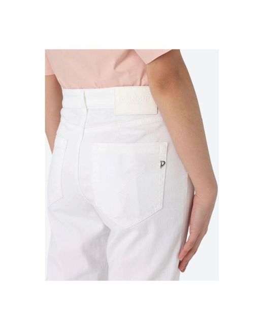 Cropped Trousers Dondup de color White