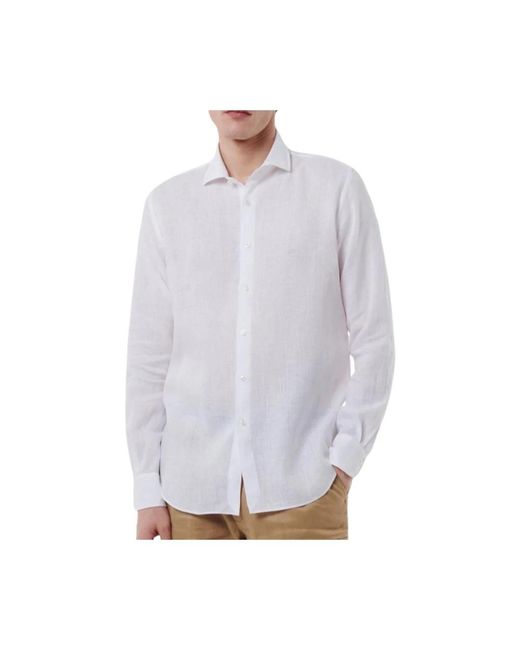 Xacus Leinenhemd tailor fit knopfverschluss in White für Herren