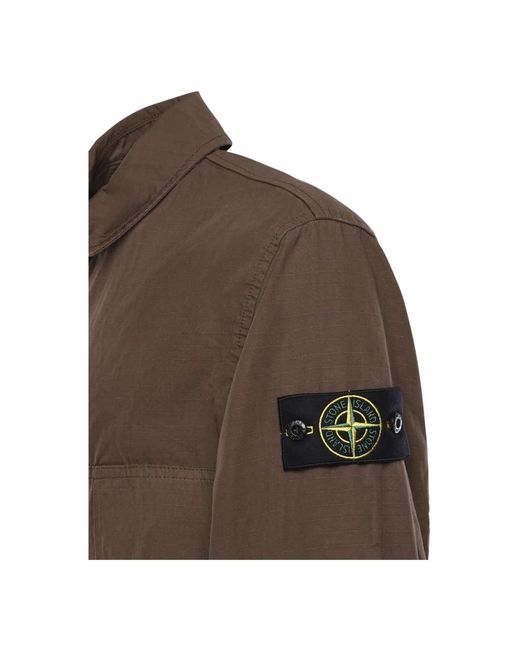 Stone Island Jassen ,Katoen Light Jassen in het Brown voor heren