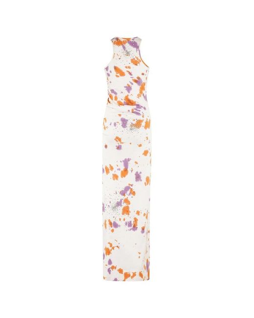 Des Phemmes Pink Tie dye besticktes baumwollkleid