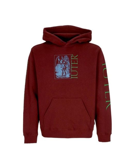 Iuter Burgundy streetwear hoodie in Red für Herren