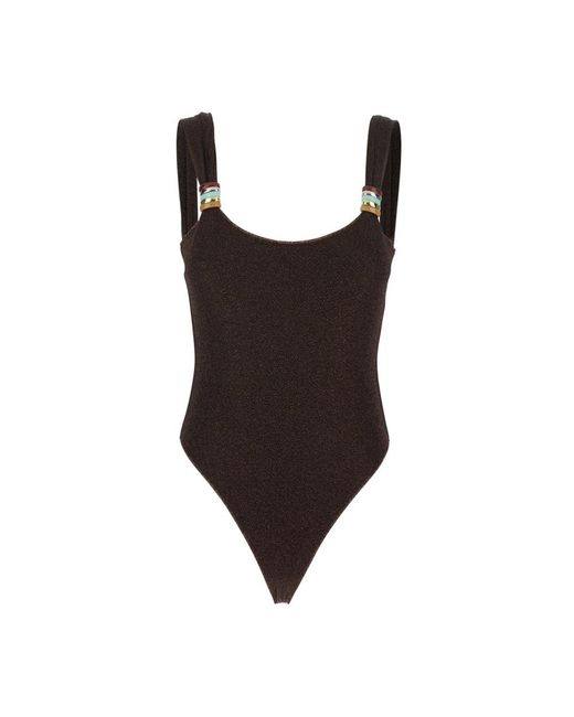 Oseree Badmode ,Bruin ,Lumiere One-Piece Badpak in het Brown
