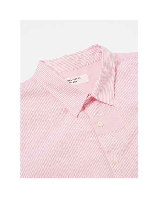 Universal Works Geflicktes kontraststoff hemd in Pink für Herren