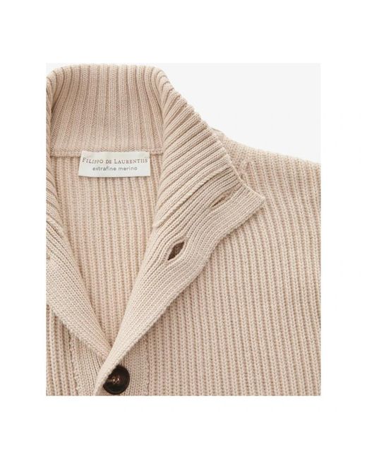 FILIPPO DE LAURENTIIS Natural Cardigans for men