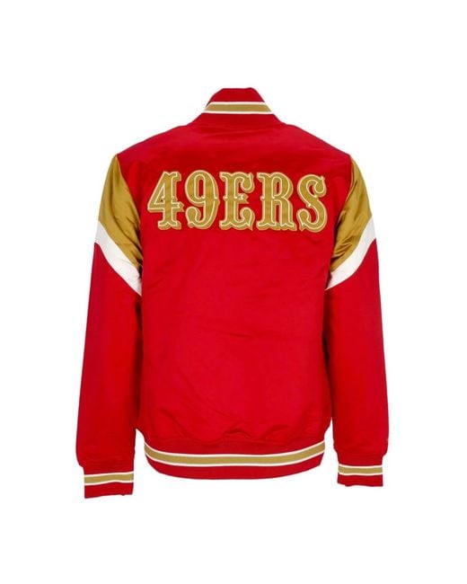 Mitchell & Ness Jassen ,Rood ,Polyester Nfl San Francisco 49Ers Bomberjack in het Red voor heren