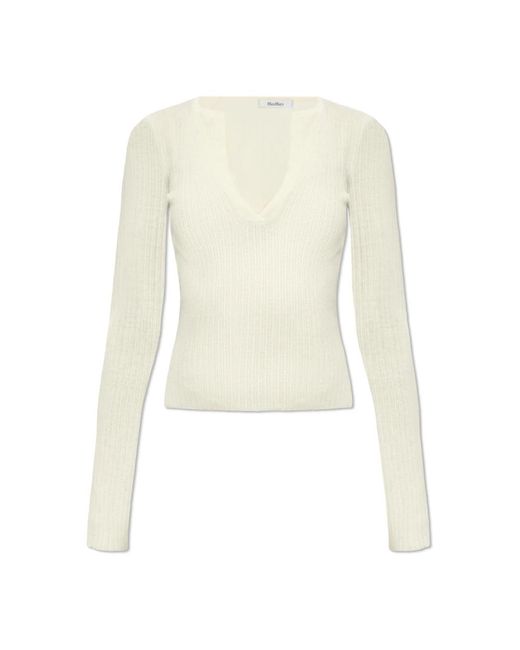 Knitwear > v-neck knitwear Max Mara en coloris White