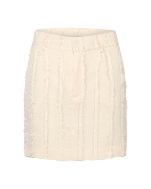 Falda de cintura alta con detalles deshilachados afterglow Gestuz de color Natural