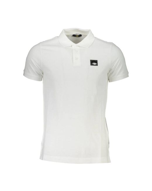 Class Roberto Cavalli Weißes baumwoll-polo-shirt mit logo in White für Herren