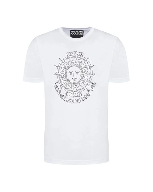 Bianca t-shirt oversize con logo di Versace in White da Uomo