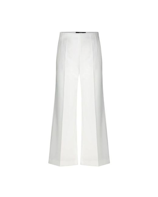 Windsor. Broeken ,Wit ,Elegante Hoge Taille Wijde Broek in het White