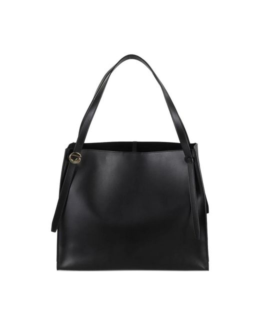 Coperni Black Schwarze Lederhandtasche Mit Internem Verschluss