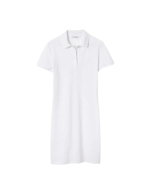 Lacoste Kleedjes ,Wit ,Katoen Witte Polo Jurk Elegante Stijl in het White