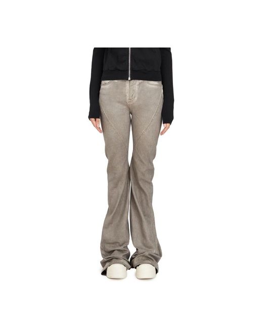 Rick Owens Black Denim Bias Bootcut Hose