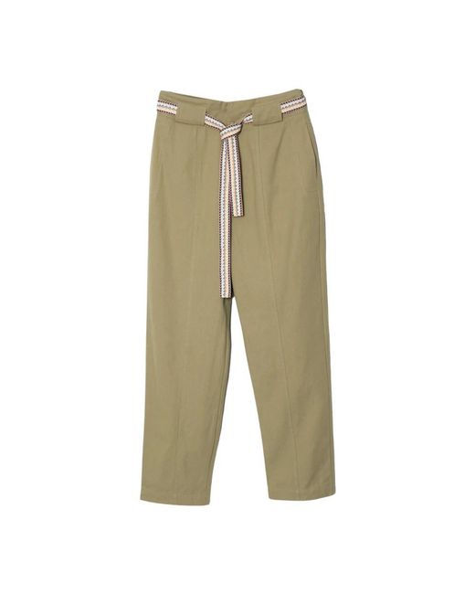 Suncoo Green Cropped Trousers