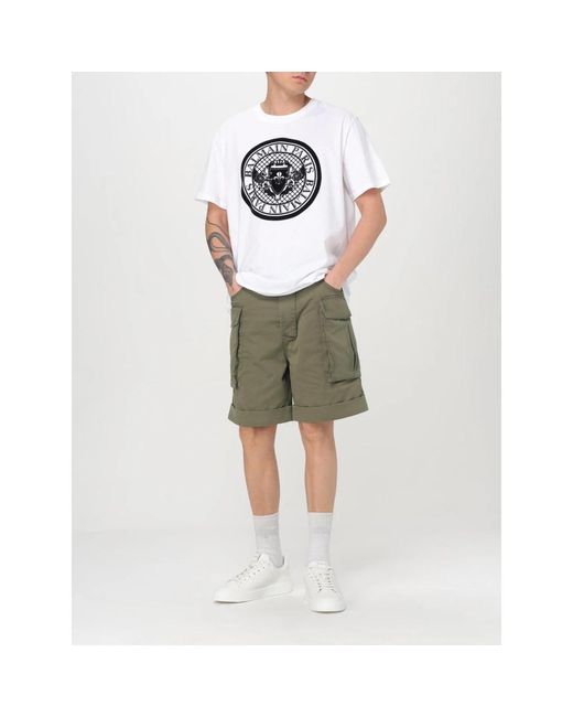 Balmain Grüne Cargo Shorts Klassischer Stil in Green für Herren