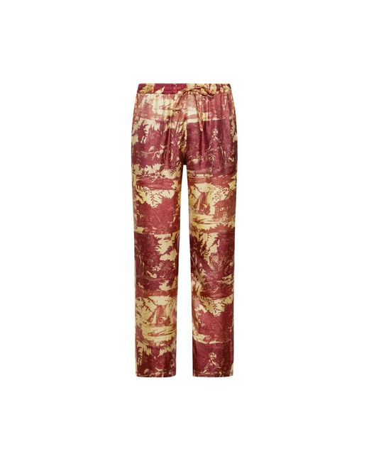 Pierre Louis Mascia Red Wide Trousers