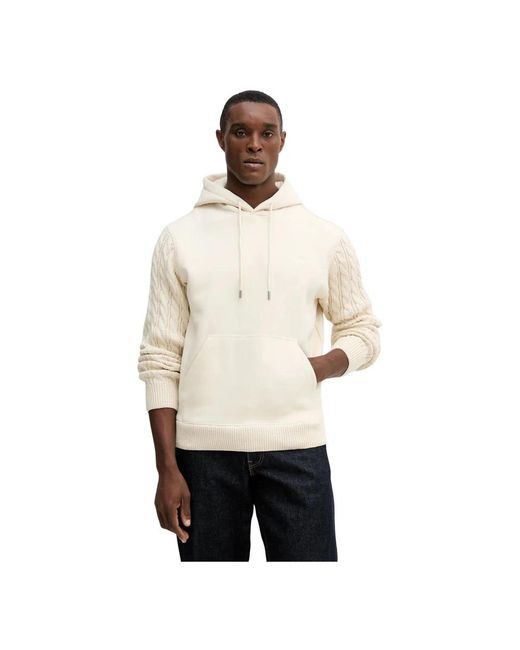 Guess Logo Hoodie in het Natural voor heren