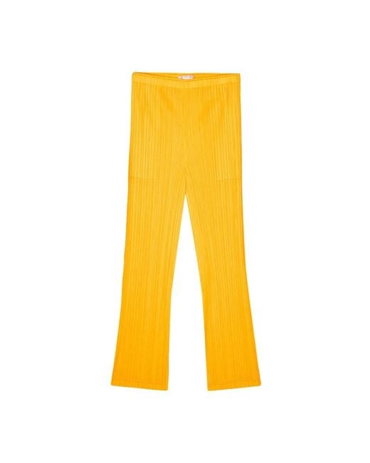 Trousers > straight trousers Issey Miyake en coloris Yellow