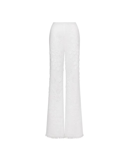 Wide Trousers Alberta Ferretti de color White