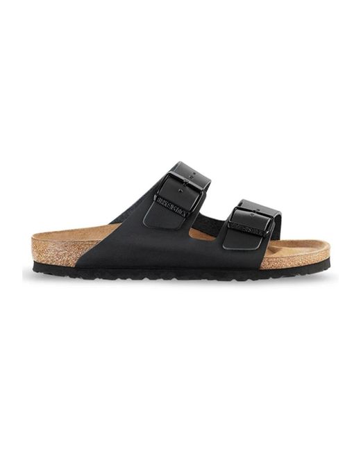Birkenstock Schwarze Slides in Black für Herren
