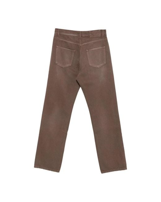 Paura Brown Straight Fit Jeans for men