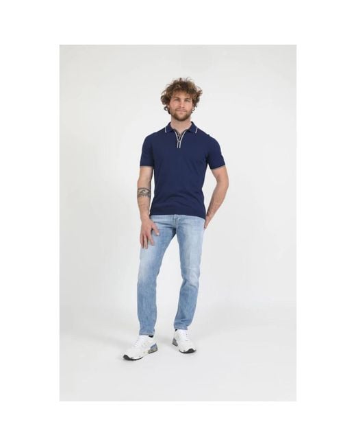 Gran Sasso Blue Polo Shirts for men