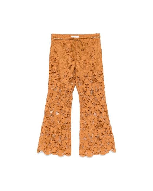 Zimmermann Orange Wide Trousers