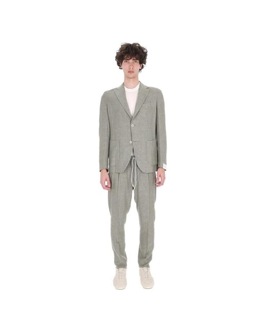 Eleventy Gray Single Breasted Suits for men