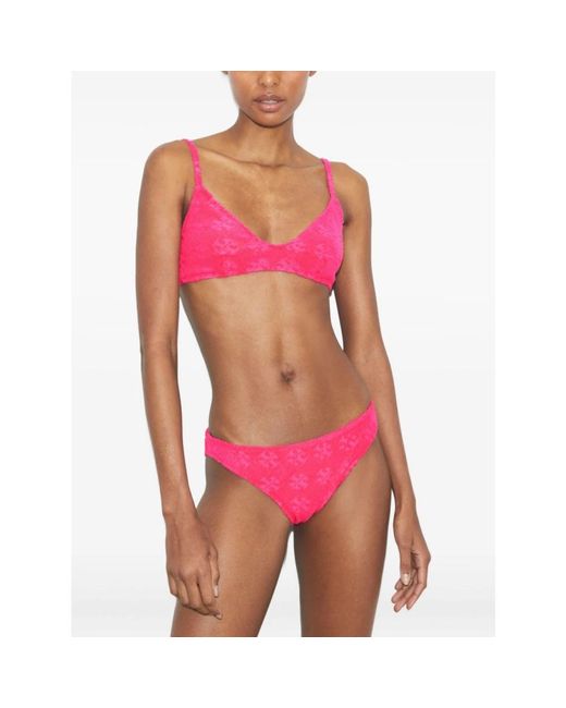 Tory Burch Badmode ,Roze ,Fuchsia Zee Kleding Met Logopatroon in het Pink