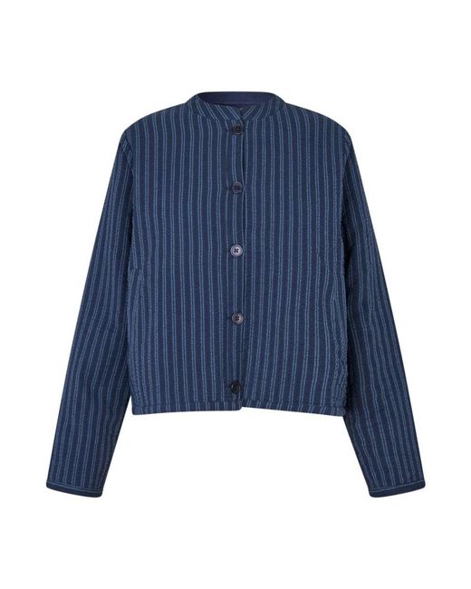 Lolly's Laundry Jassen ,Blauw ,Katoen Gestreepte Katoenen Jas Voor Vrouwen in het Blue