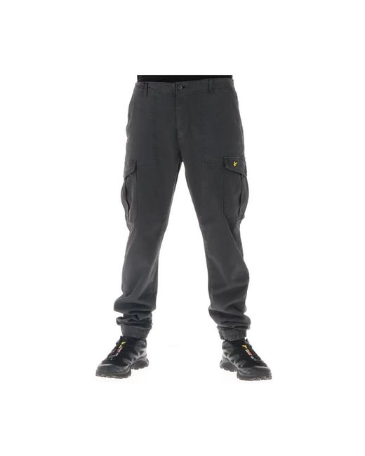 Lyle & Scott Black Straight Trousers for men