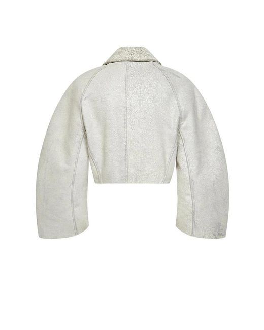 DIESEL Gray Leather Jackets