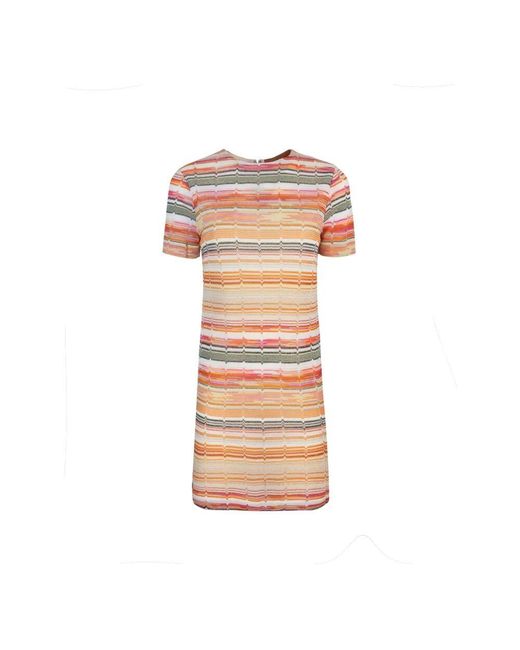 Missoni Pink Bunte Zig Zag Kurzarm Kleid