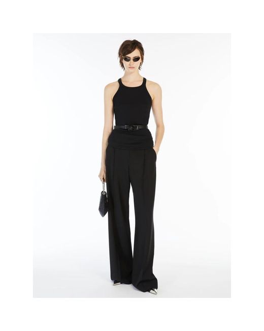Sportmax Black Sleeveless Tops