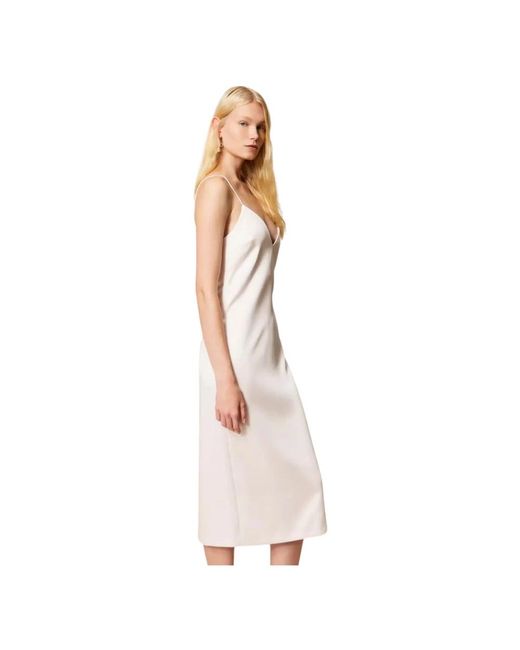 Twinset White Duchesse Long Dress