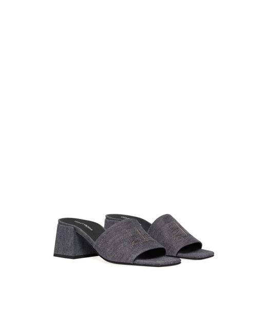 Courreges Blue Heeled Mules